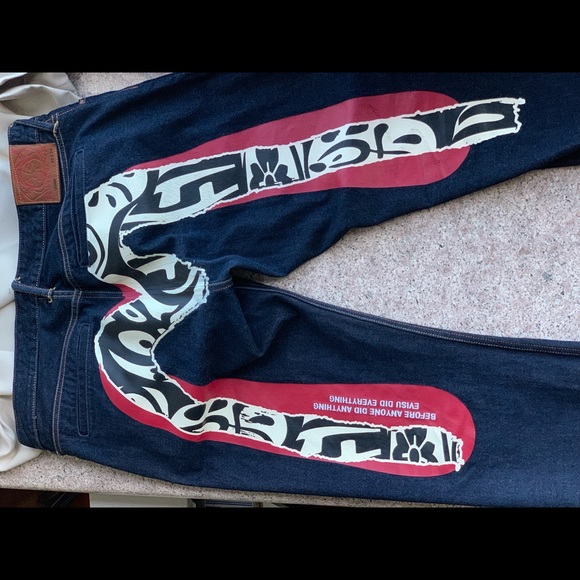 Evisu men’s denim jeans with print - Picture 3 of 8